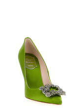 Roger Vivier Flower Strass Pumps Green