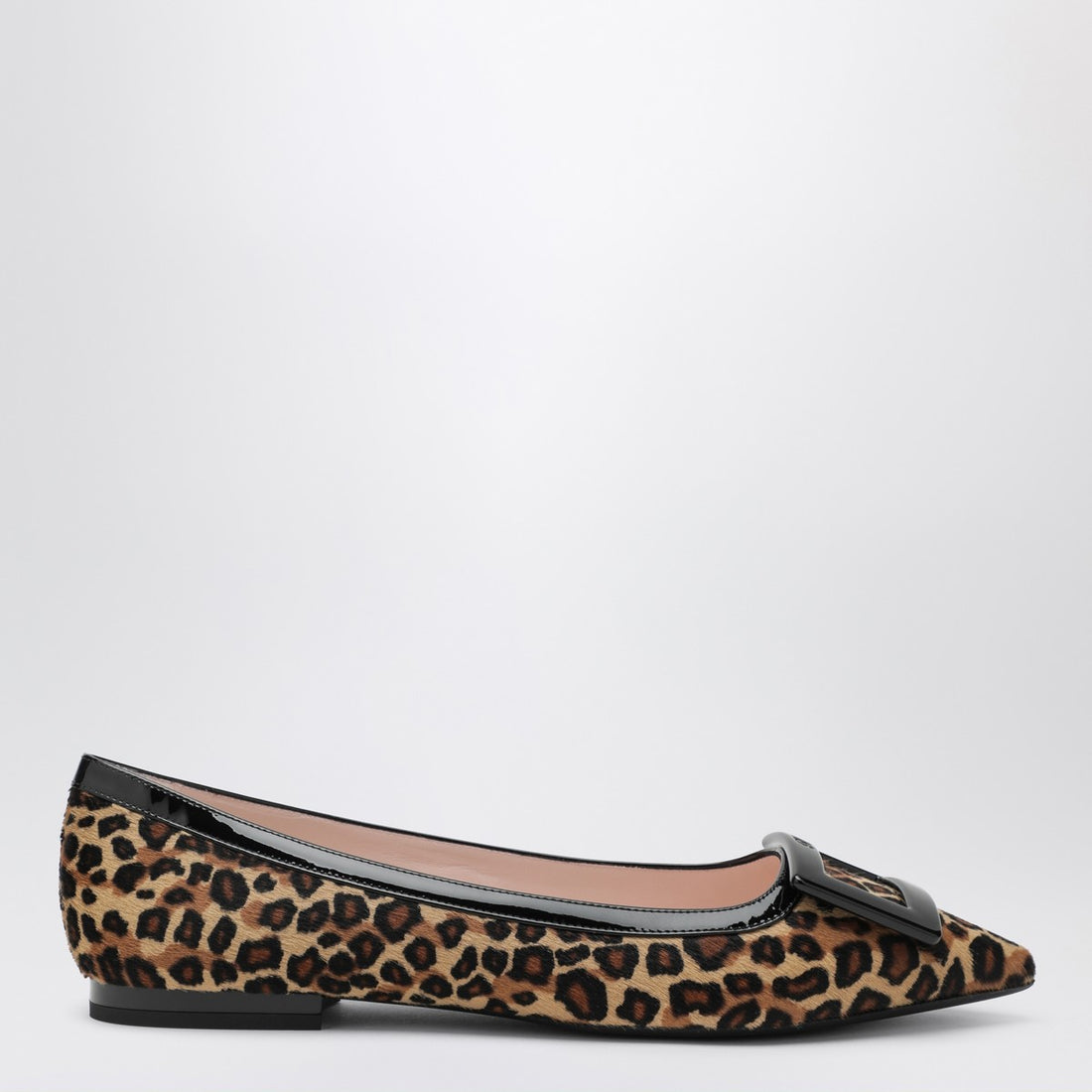 Roger Vivier Gommettine Leopard Ballet Flats Beige