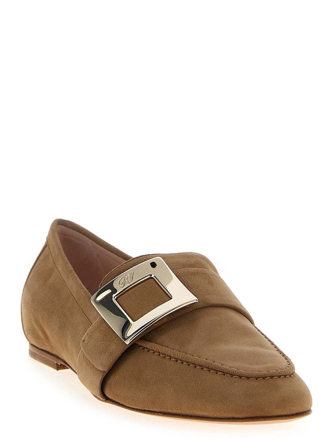 Roger Vivier Suede Loafers Beige