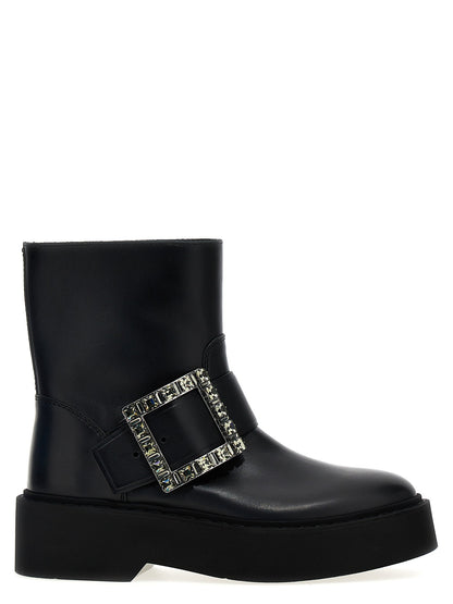 Roger Vivier Viv Rangers Ankle Boots Black