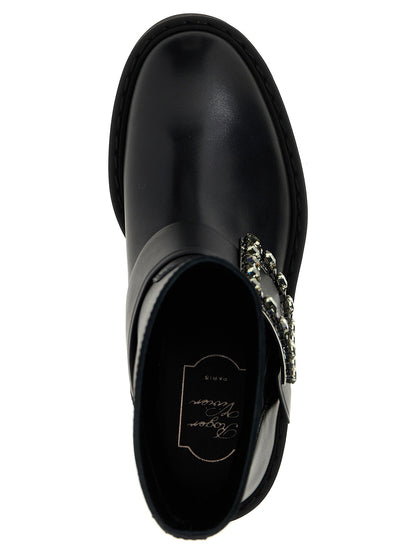 Roger Vivier Viv Rangers Ankle Boots Black