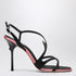 Roger Vivier Black Satin Rhinestone-Buckle Heeled Sandals Black
