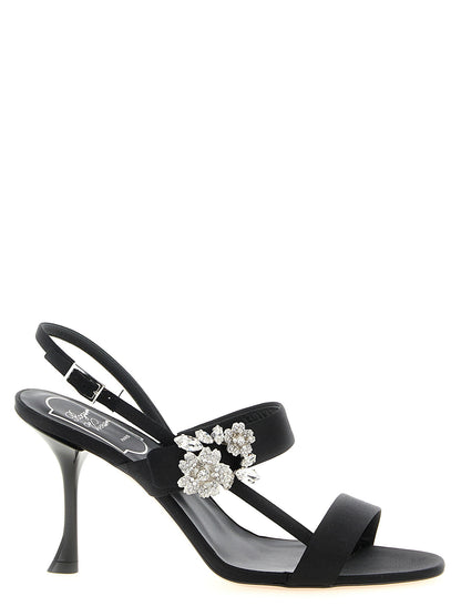 Roger Vivier Mini Bouquet Sandals Black
