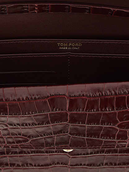 Tom Ford Aube Mini Clutch Bordeaux