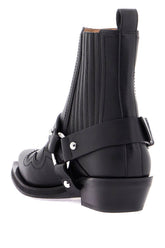 Ganni western chelsea ankle boots Black