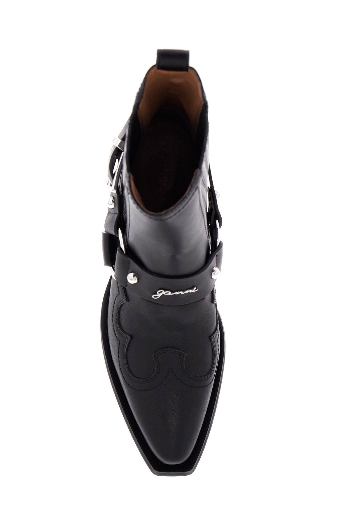 Ganni western chelsea ankle boots Black