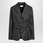Maison Margiela Dark Grey Wool Single-Breasted Blazer Grey
