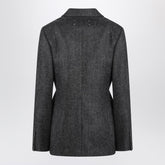 Maison Margiela Dark Grey Wool Single-Breasted Blazer Grey