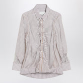 Maison Margiela Striped Layered Tulle Shirt White