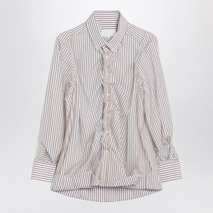 Maison Margiela Striped Layered Tulle Shirt White
