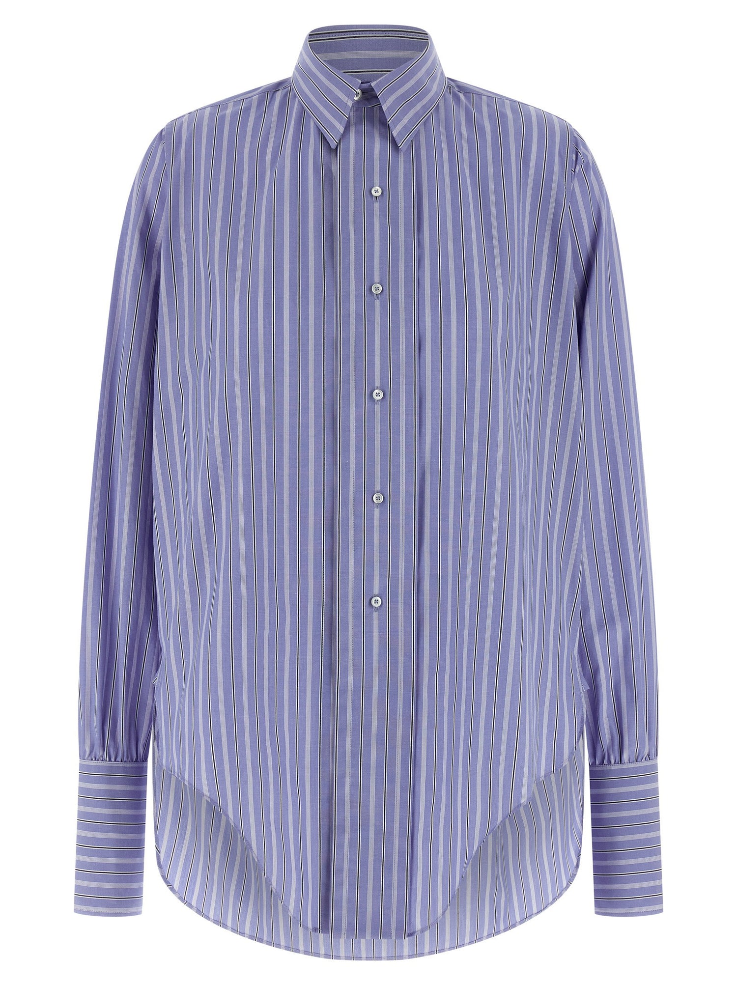 Maison Margiela Striped Cotton Shirt Light blue