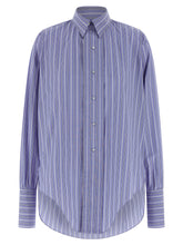 Maison Margiela Striped Cotton Shirt Light blue