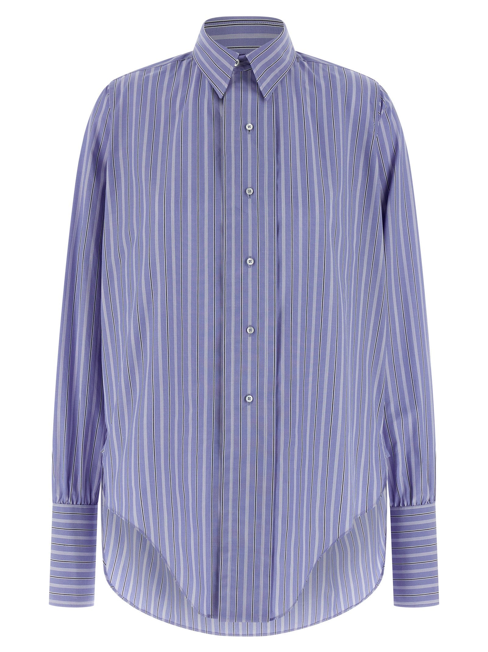 Maison Margiela Striped Cotton Shirt Light blue
