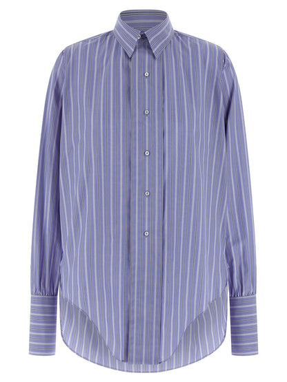Maison Margiela Striped Cotton Shirt Light blue