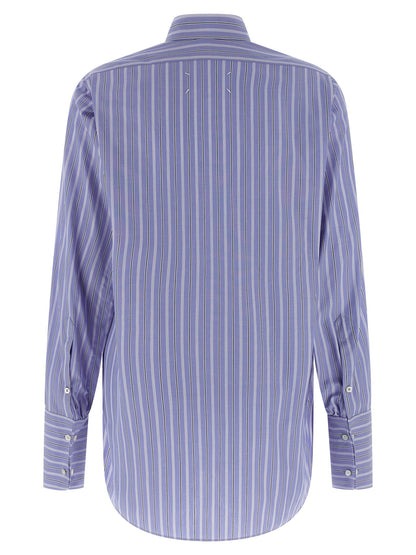 Maison Margiela Striped Cotton Shirt Light blue