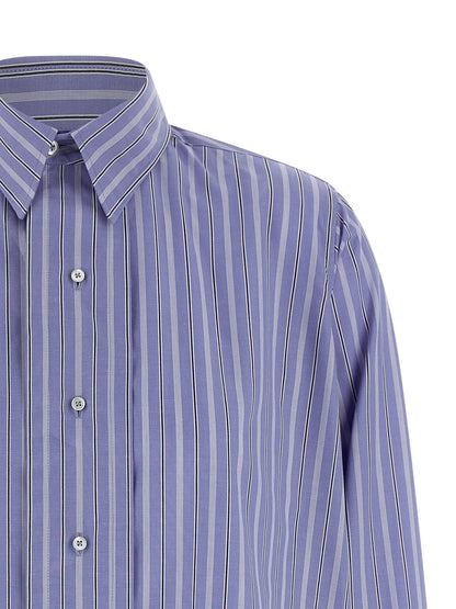 Maison Margiela Striped Cotton Shirt Light blue