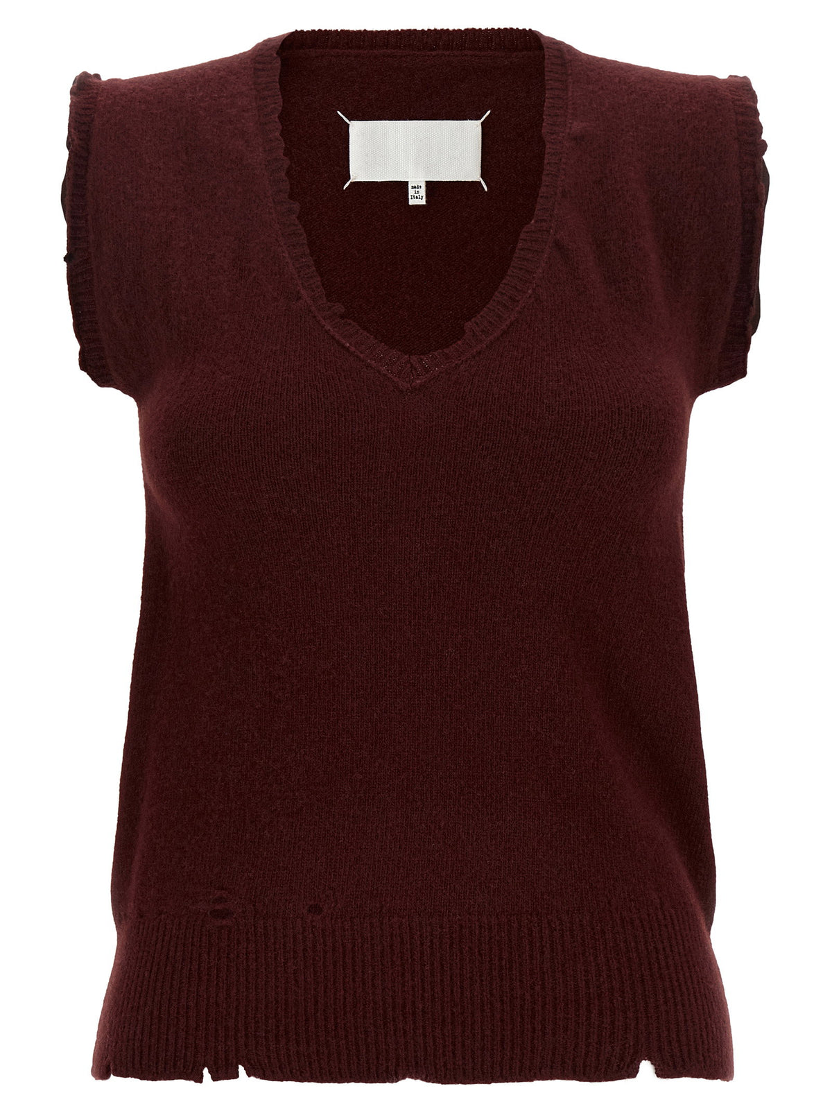 Maison Margiela Distressed Vest Bordeaux
