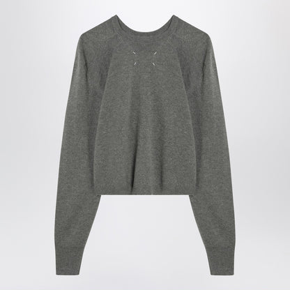 Maison Margiela Green Mélange Wool Crewneck Sweater Green