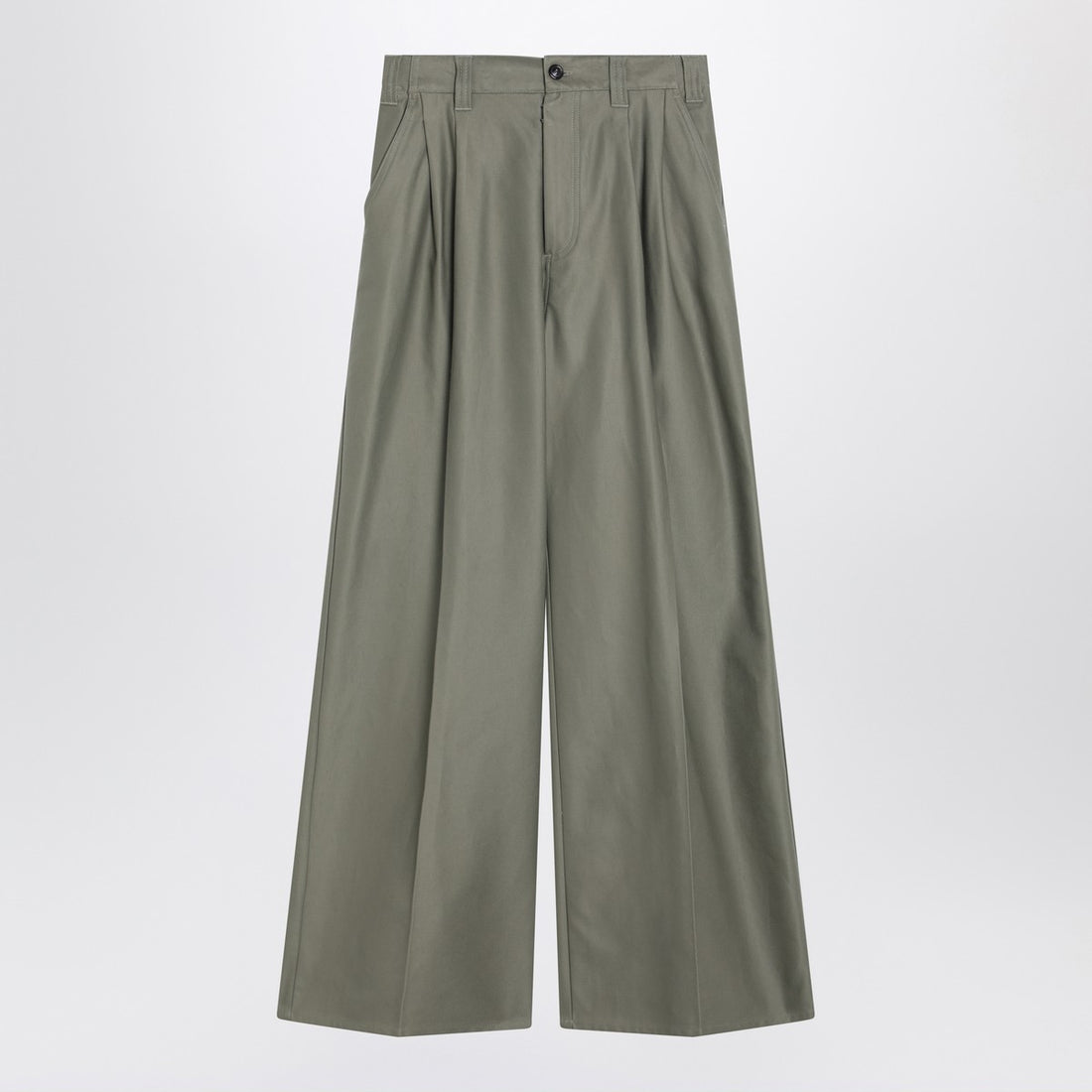 Maison Margiela Khaki Wide-Leg Cotton Trousers Brown