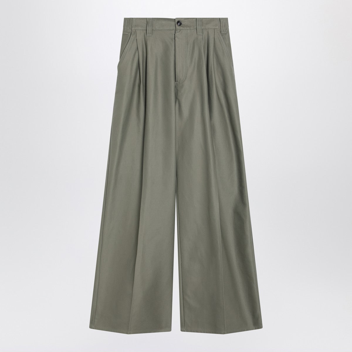 Maison Margiela Khaki Wide-Leg Cotton Trousers Brown