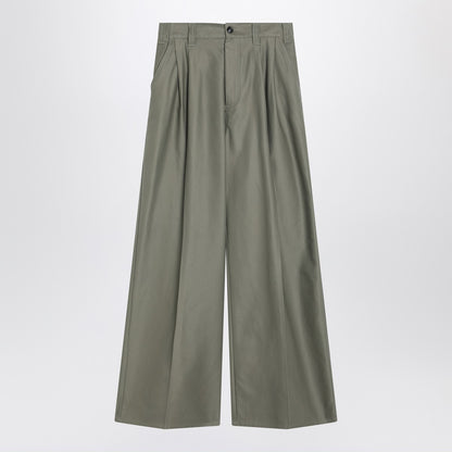 Maison Margiela Khaki Wide-Leg Cotton Trousers Brown