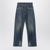 Maison Margiela Straight-Leg Faded Blue Jeans in White Denim