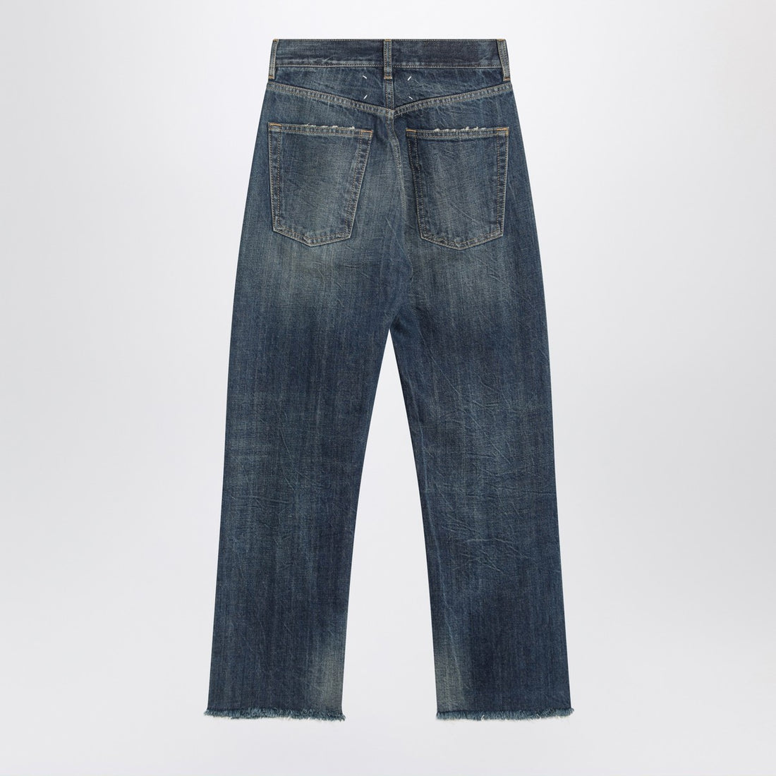 Maison Margiela Straight-Leg Faded Blue Jeans in White Denim