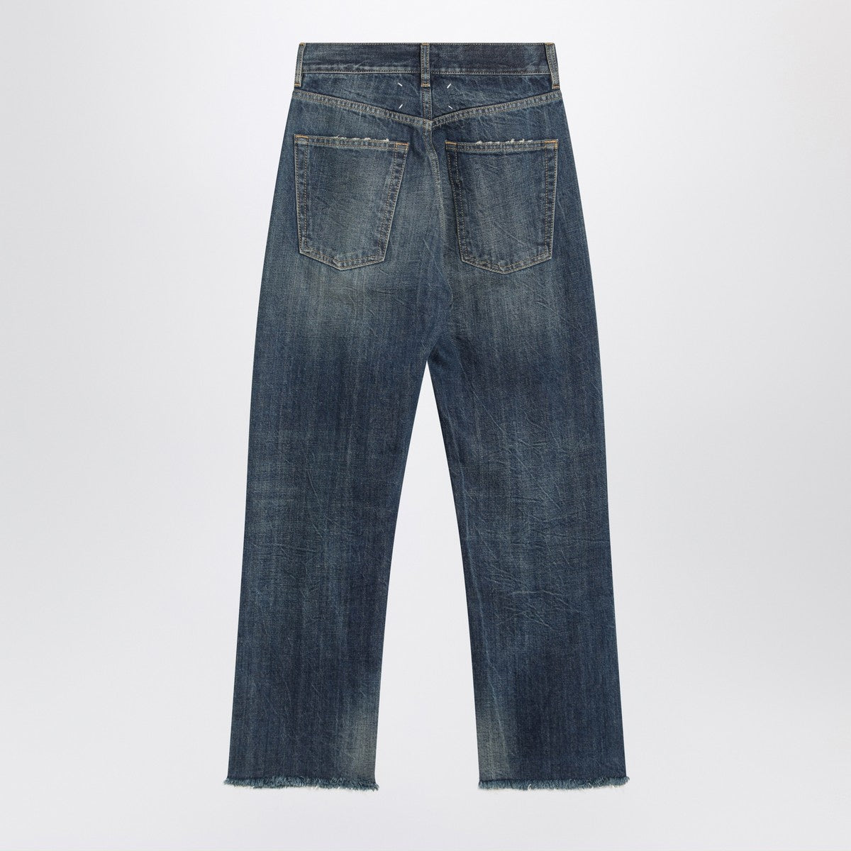 Maison Margiela Straight-Leg Faded Blue Jeans in White Denim