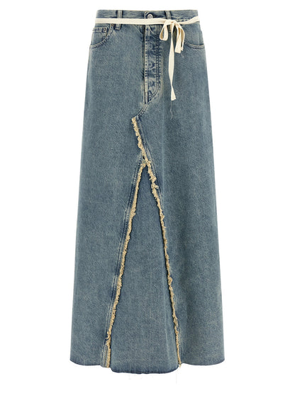 Maison Margiela Raw Hem Denim Skirt Light blue
