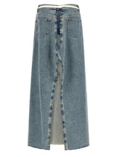 Maison Margiela Raw Hem Denim Skirt Light blue