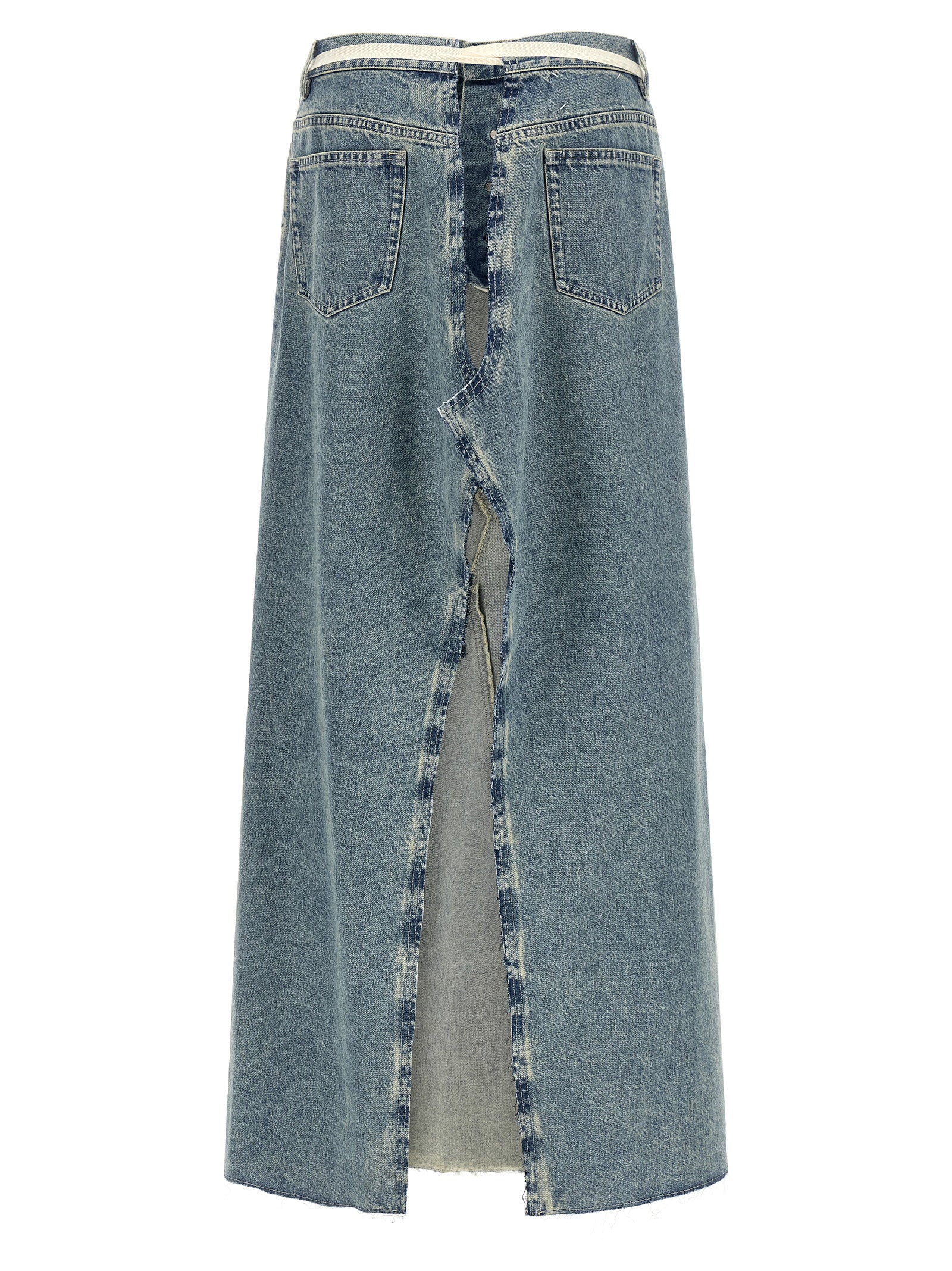 Maison Margiela Raw Hem Denim Skirt Light blue