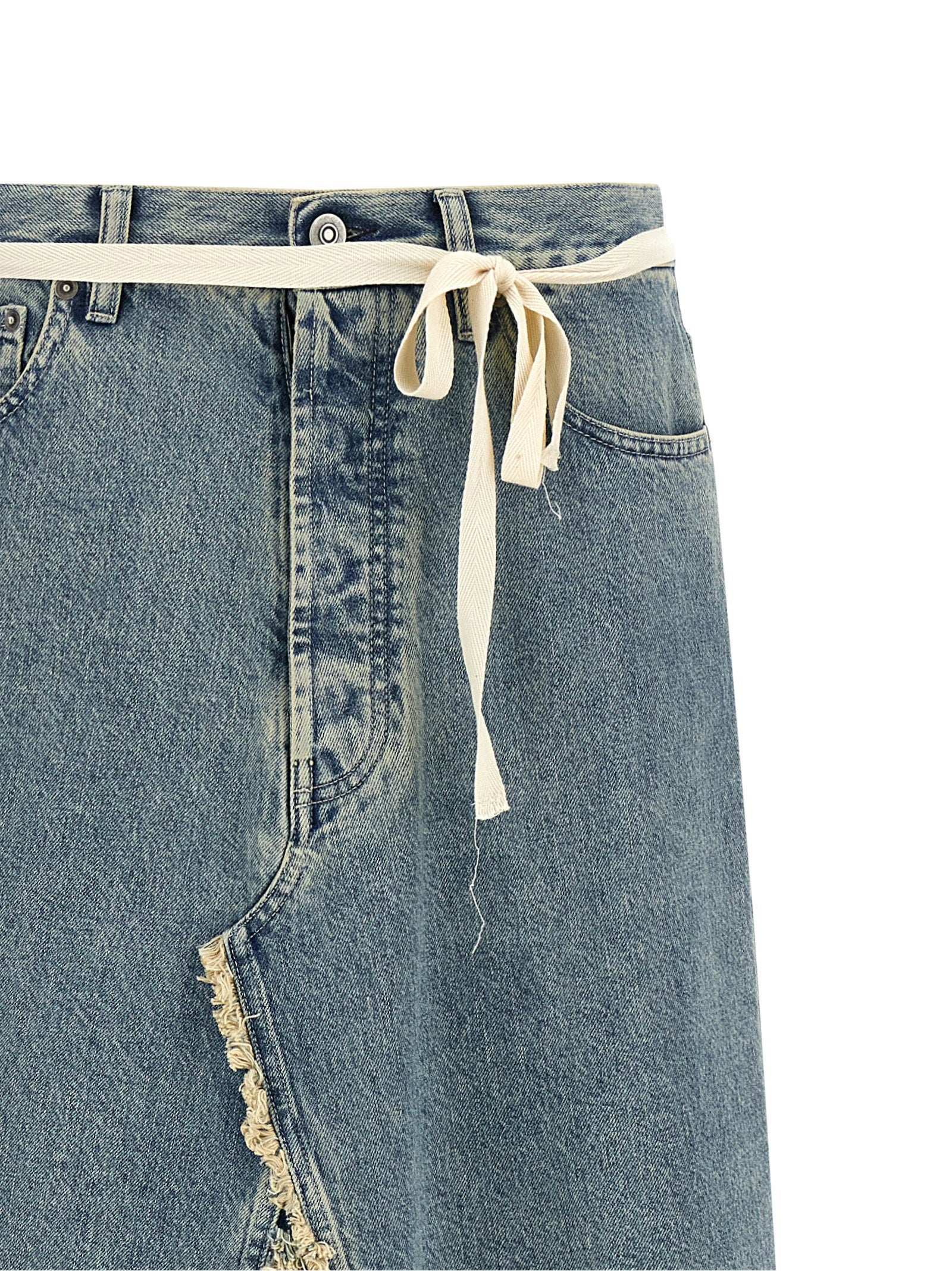 Maison Margiela Raw Hem Denim Skirt Light blue