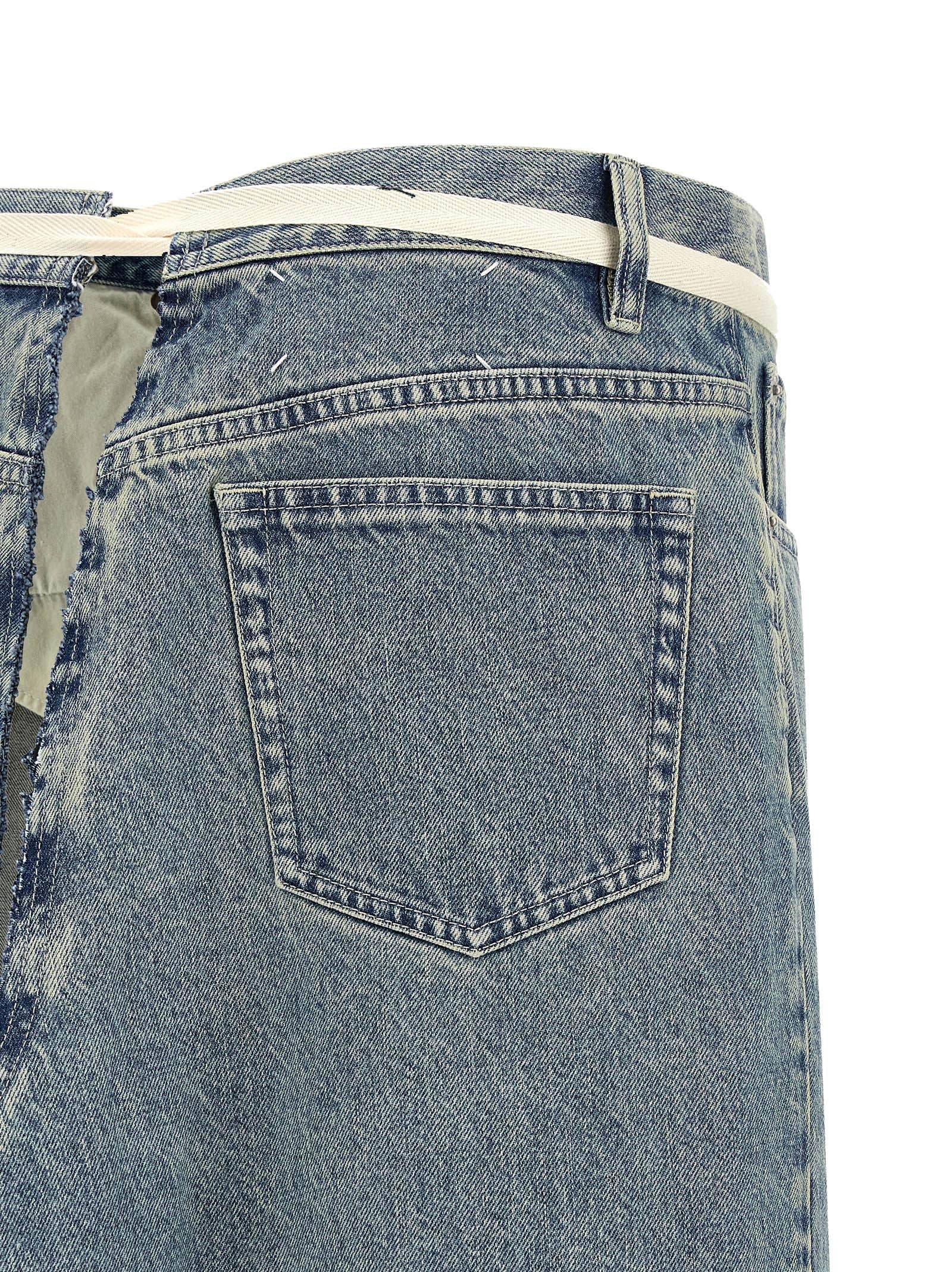Maison Margiela Raw Hem Denim Skirt Light blue