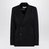 Maison Margiela Black Double-Breasted Wool Jacket with Peaked Lapels Black