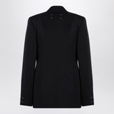 Maison Margiela Black Double-Breasted Wool Jacket with Peaked Lapels Black