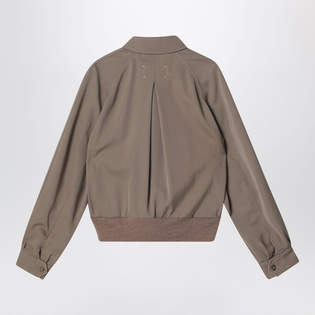 Maison Margiela Virgin Wool Zip-Up Jacket Beige