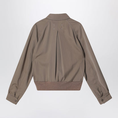 Maison Margiela Virgin Wool Zip-Up Jacket Beige