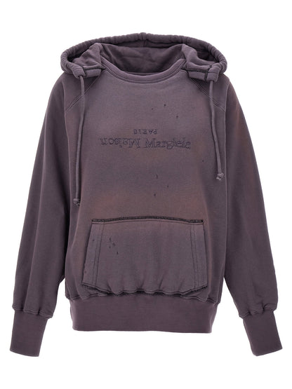 Maison Margiela Logo Reverse Hoodie Purple