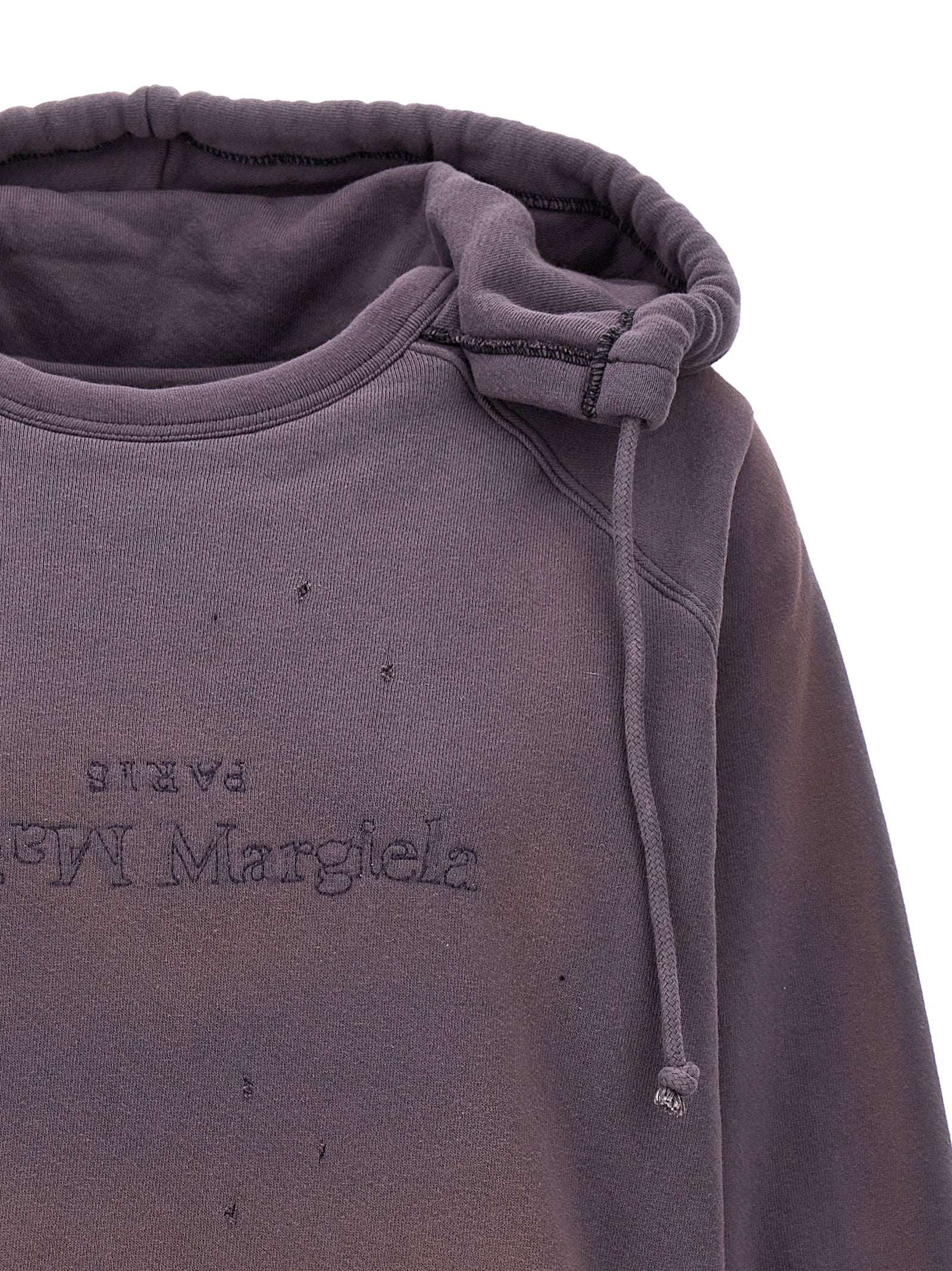 Maison Margiela Logo Reverse Hoodie Purple