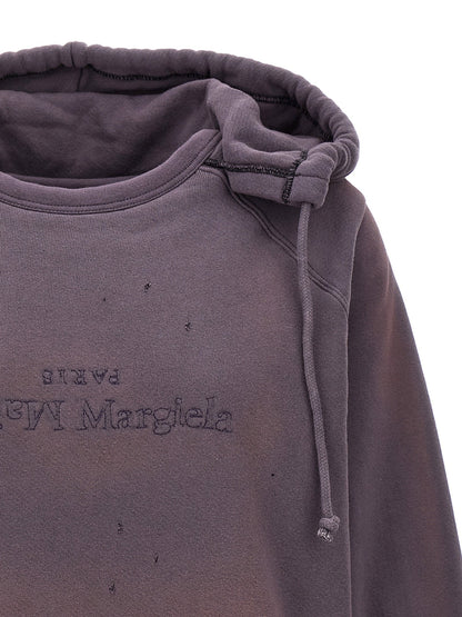 Maison Margiela Logo Reverse Hoodie Purple