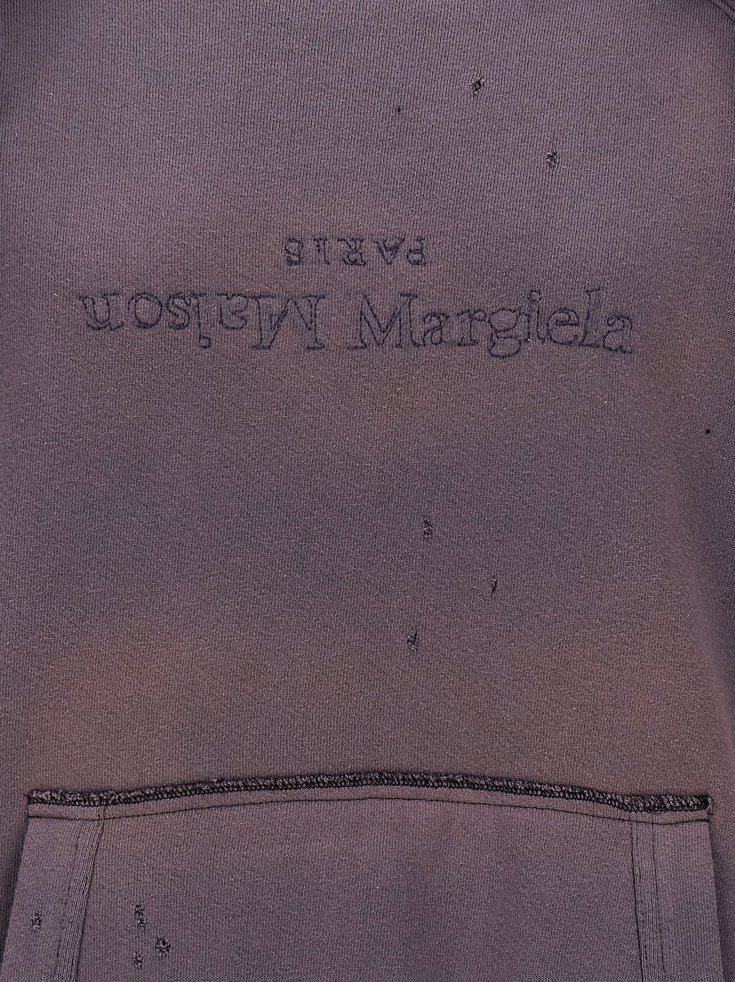 Maison Margiela Logo Reverse Hoodie Purple
