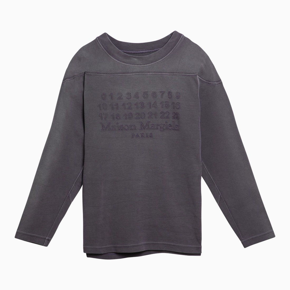 Maison Margiela Aubergine Cotton Logo Crewneck Sweater Purple