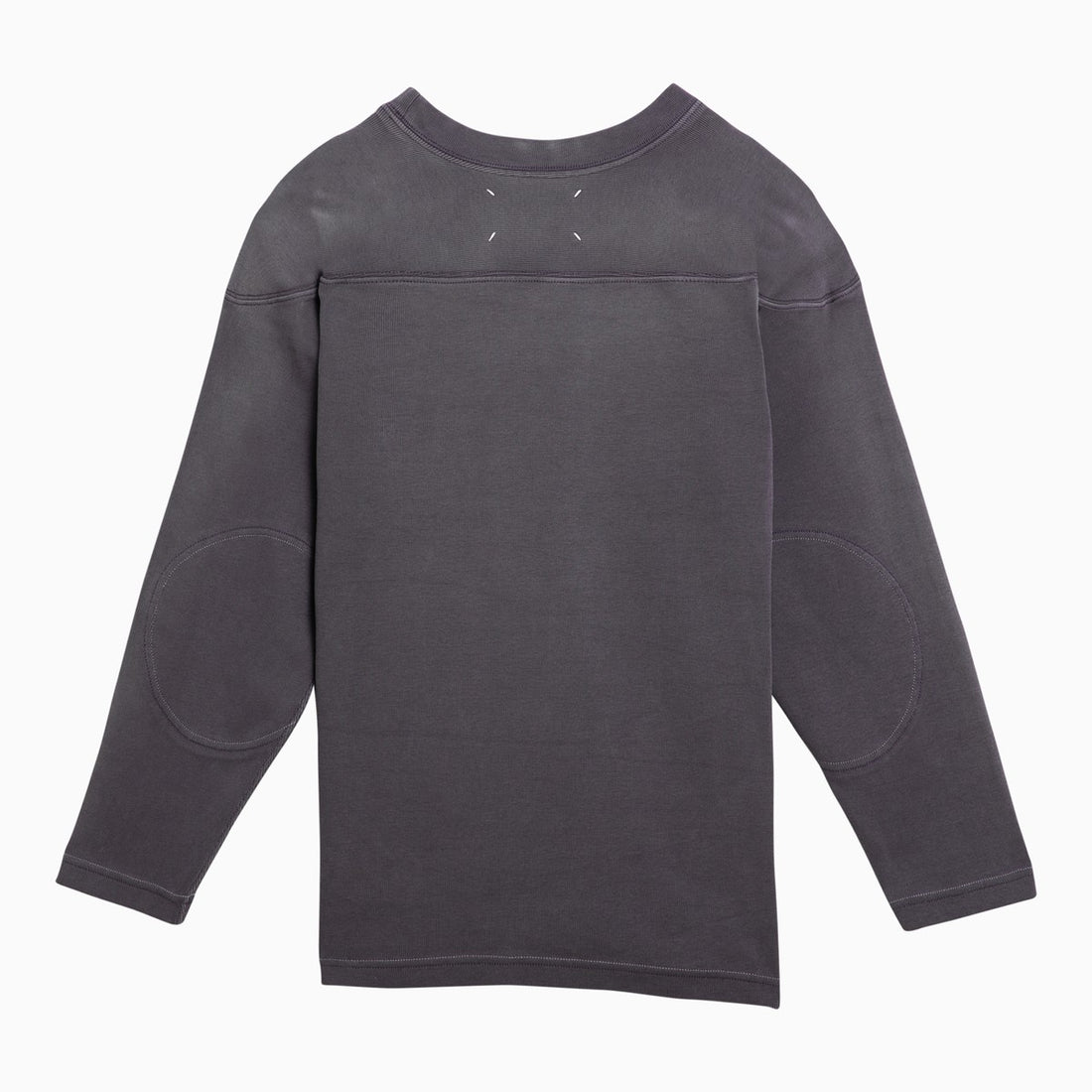 Maison Margiela Aubergine Cotton Logo Crewneck Sweater Purple