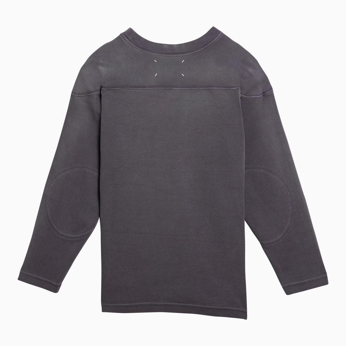 Maison Margiela Aubergine Cotton Logo Crewneck Sweater Purple