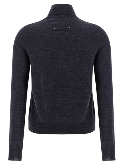 Maison Margiela Wool Turtleneck Sweater Blue