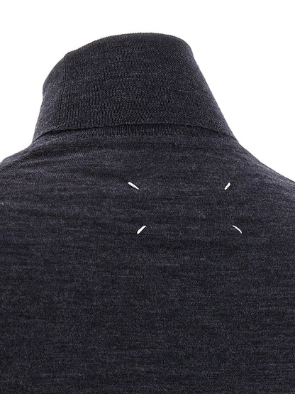 Maison Margiela Wool Turtleneck Sweater Blue