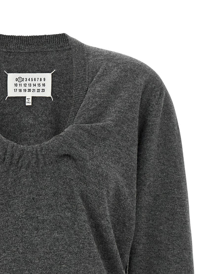 Maison Margiela Twist Wool Sweater Gray