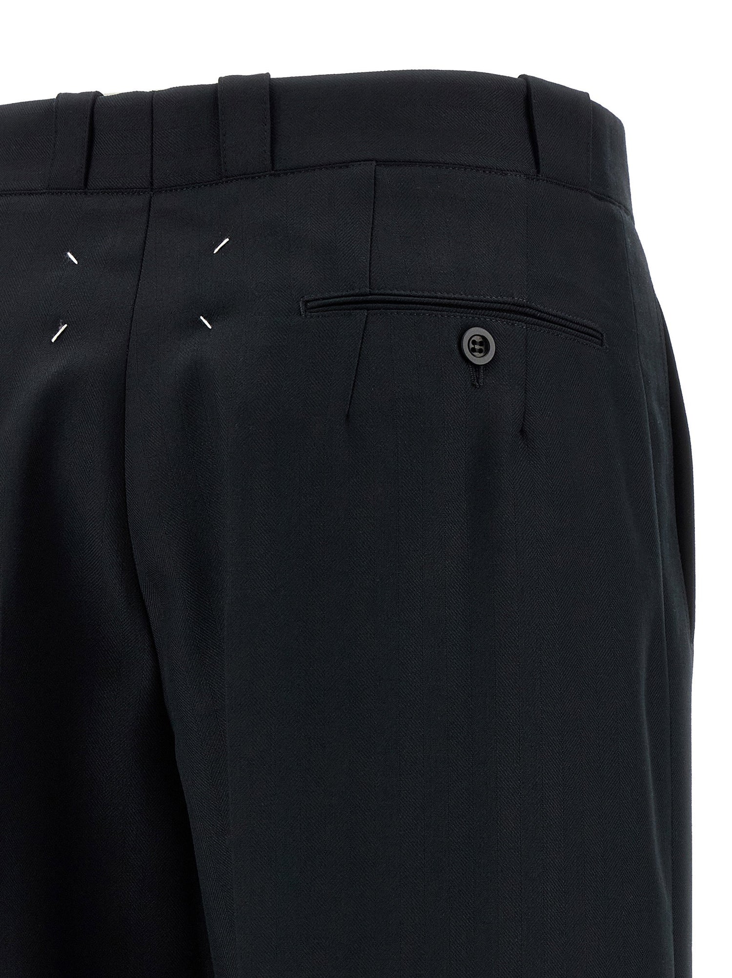 Maison Margiela Herringbone Trousers Black