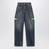 Maison Margiela Blue Ripped Tapered High-Waist Jeans White