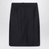 Maison Margiela Navy Blue Wool-Blend Pencil Skirt with Satin Side Panels Blue